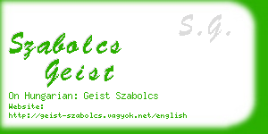 szabolcs geist business card